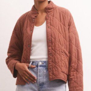 Z Supply Maya Quilted Jacket in Rust XS